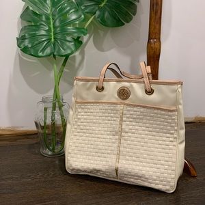 Antonio Melani Cream Leather Tote